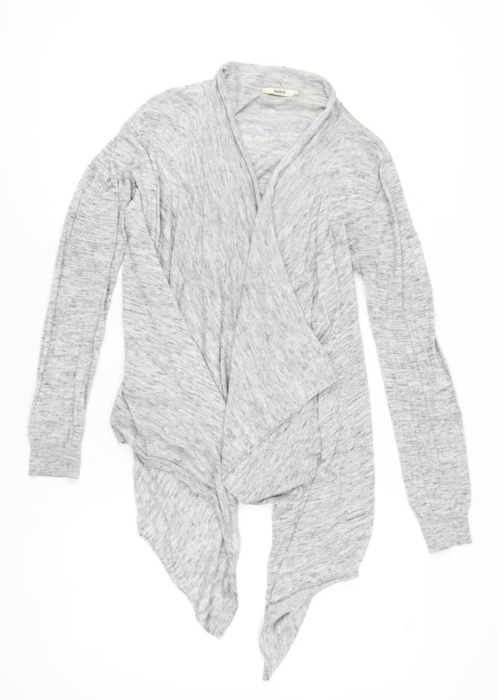 Oasis Women's Grey Wrap Cardigan M Long Sleeve