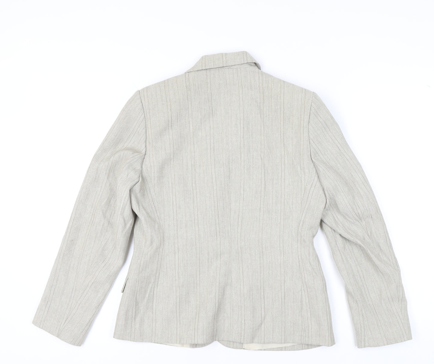 BHS Women Neutral Pinstripe Regular Blazer Size 12