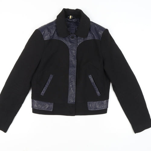 Topshop Women’s Black Biker Jacket Size 10