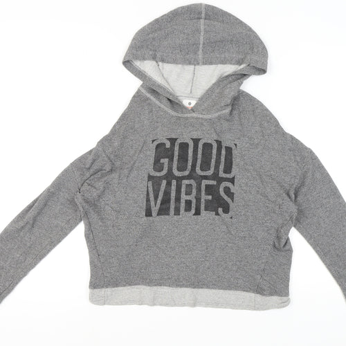Sundry Women's Grey Pullover Hoodie Size 12 - Good Vibes