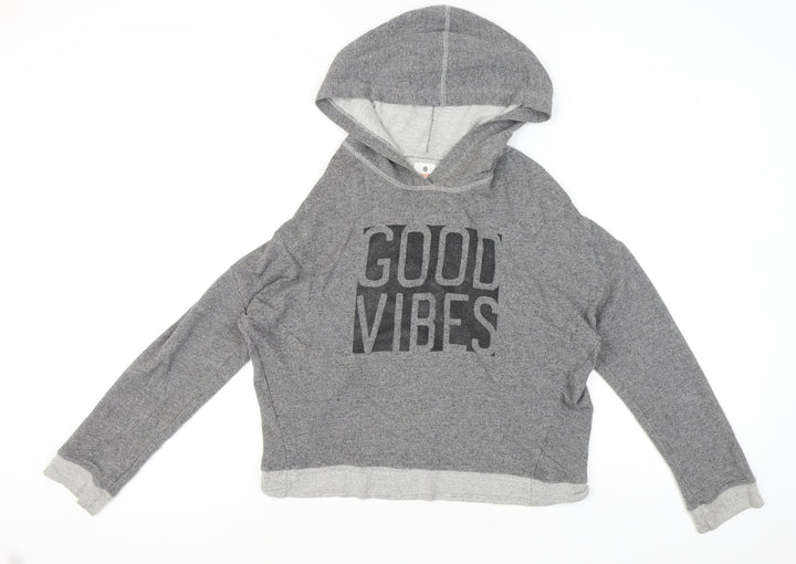 Sundry Women's Grey Pullover Hoodie Size 12 - Good Vibes