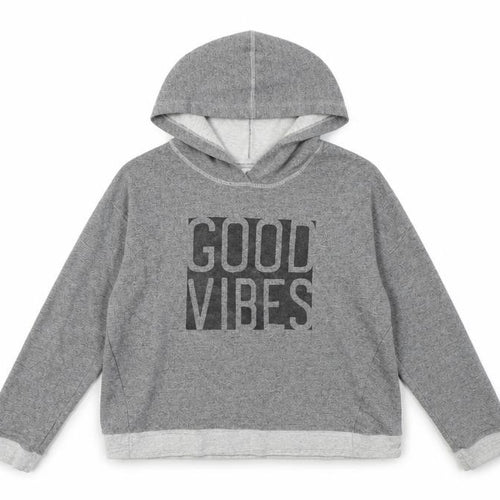 Sundry Women's Grey Pullover Hoodie Size 12 - Good Vibes