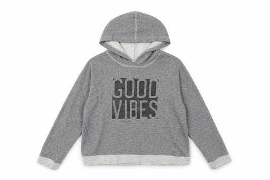 Sundry Women's Grey Pullover Hoodie Size 12 - Good Vibes