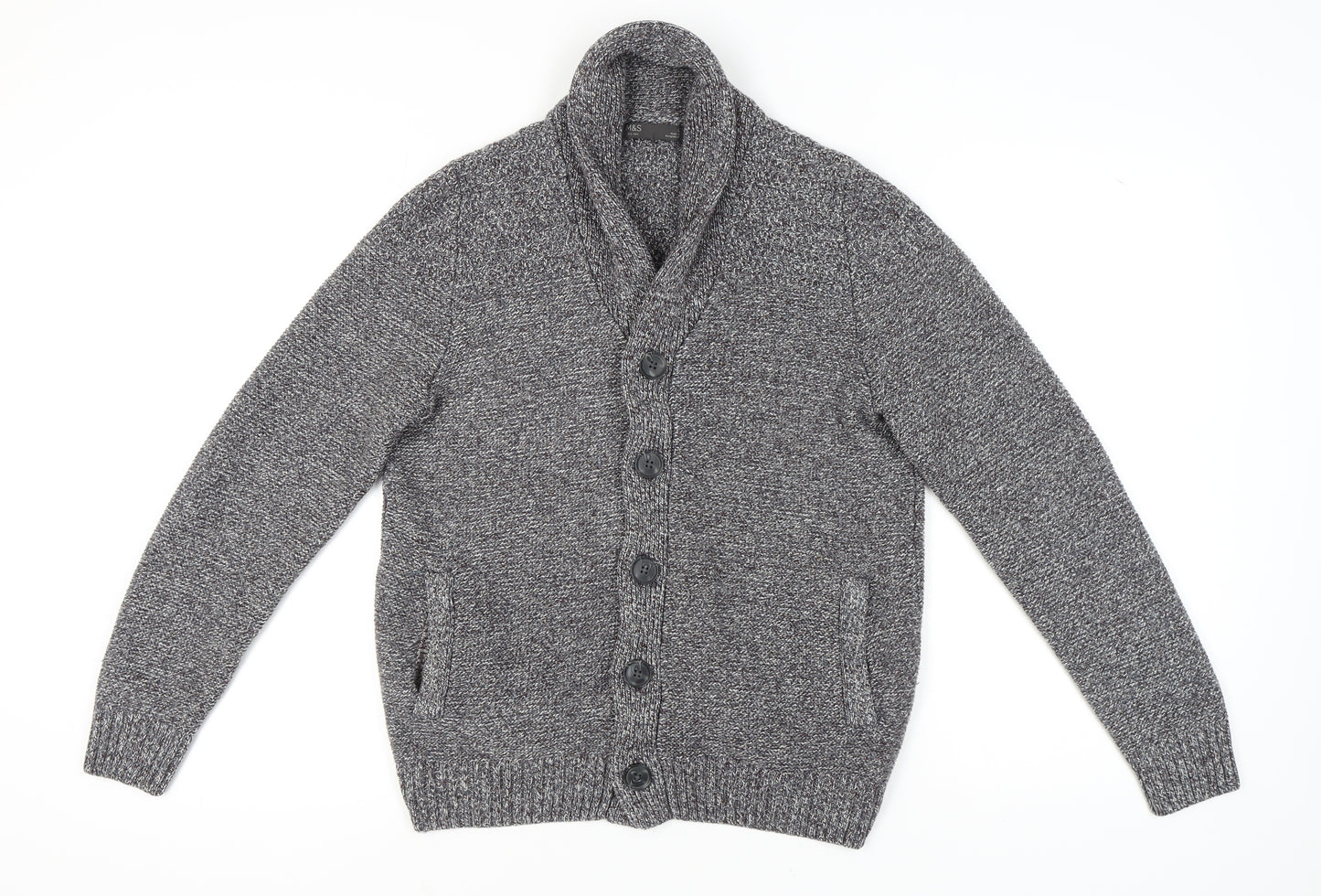 Marks and Spencer Mens Grey L Cardigan - Stylish Knit
