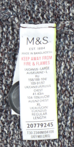 Marks and Spencer Mens Grey L Cardigan - Stylish Knit