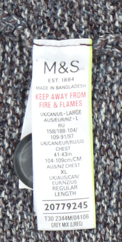 Marks and Spencer Mens Grey L Cardigan - Stylish Knit