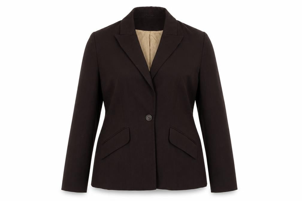 Front view of Spirit Women's Black Blazer, size 12, - Stylish Workwear