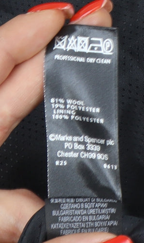 Marks and Spencer Women's Black Size 10 Mid-Length Coat