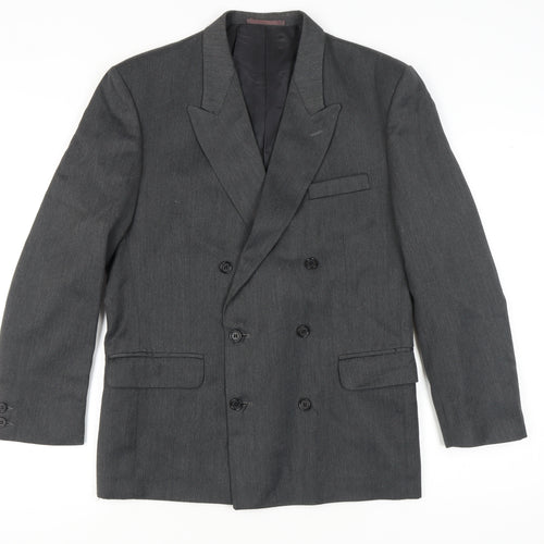 ID Men's Grey Double-Breasted Blazer - Size 38 R