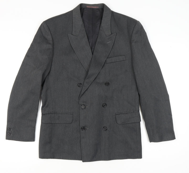 ID Men's Grey Double-Breasted Blazer - Size 38 R