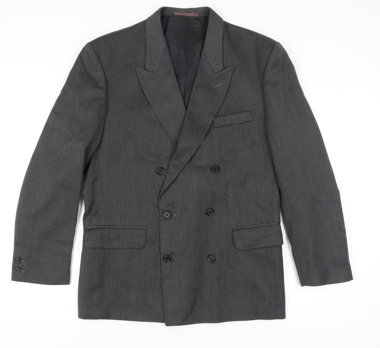 ID Men's Grey Double-Breasted Blazer - Size 38 R