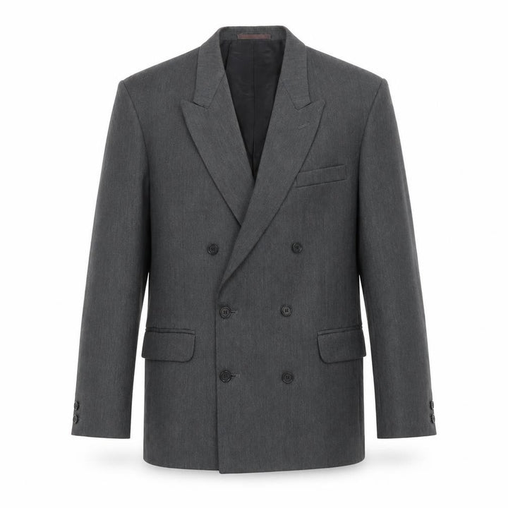ID Men's Grey Double-Breasted Blazer - Size 38 R