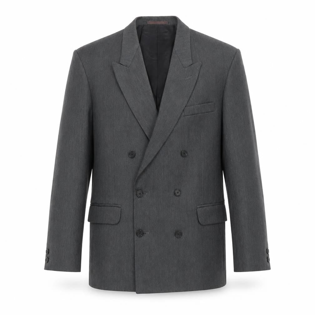 ID Men's Grey Double-Breasted Blazer - Size 38 R