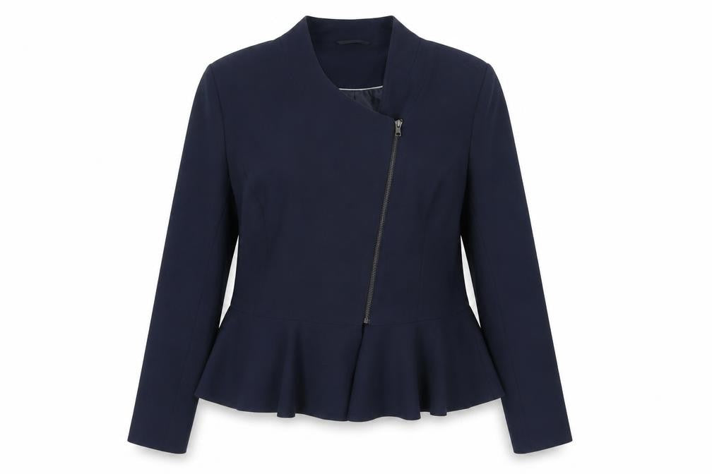 Front view of Collection London Women's Blue Regular Suit Jacket