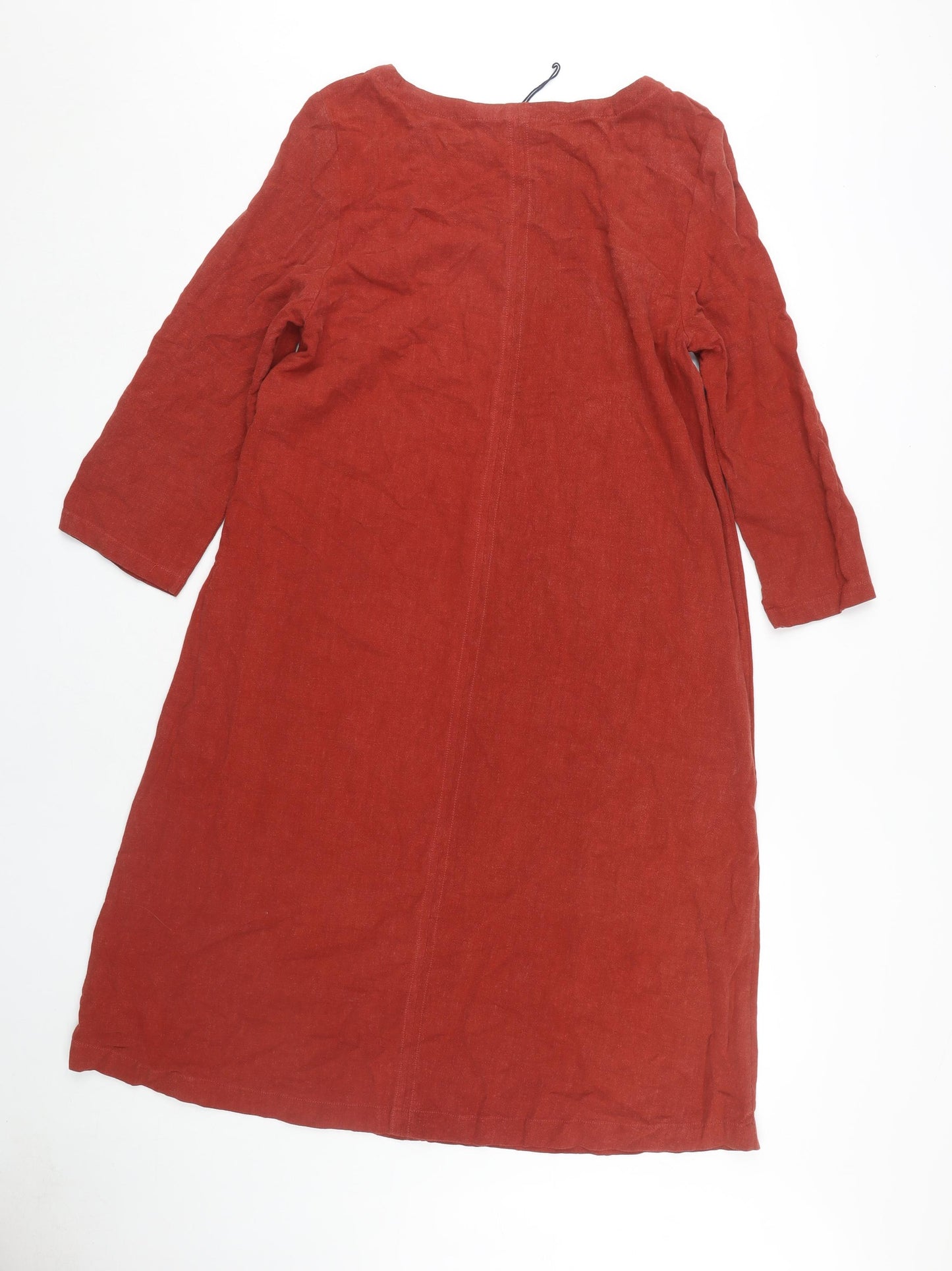 Seasalt Cornwall Women’s Red Shift Dress, Size 14, Linen Blend