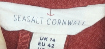 Seasalt Cornwall Women’s Red Shift Dress, Size 14, Linen Blend
