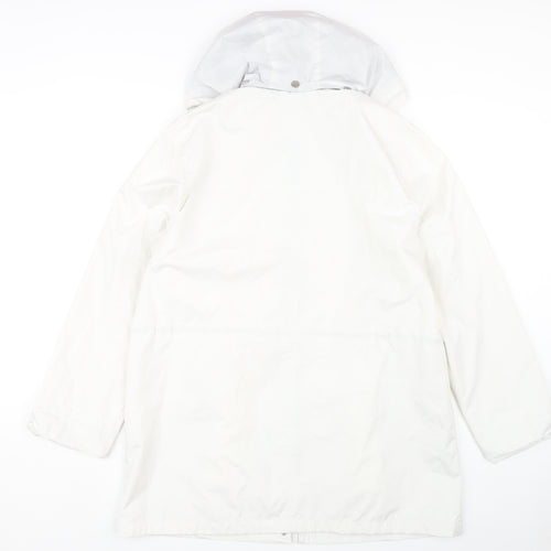 Finesse Women's White Parka Jacket, Size 16, Hooded