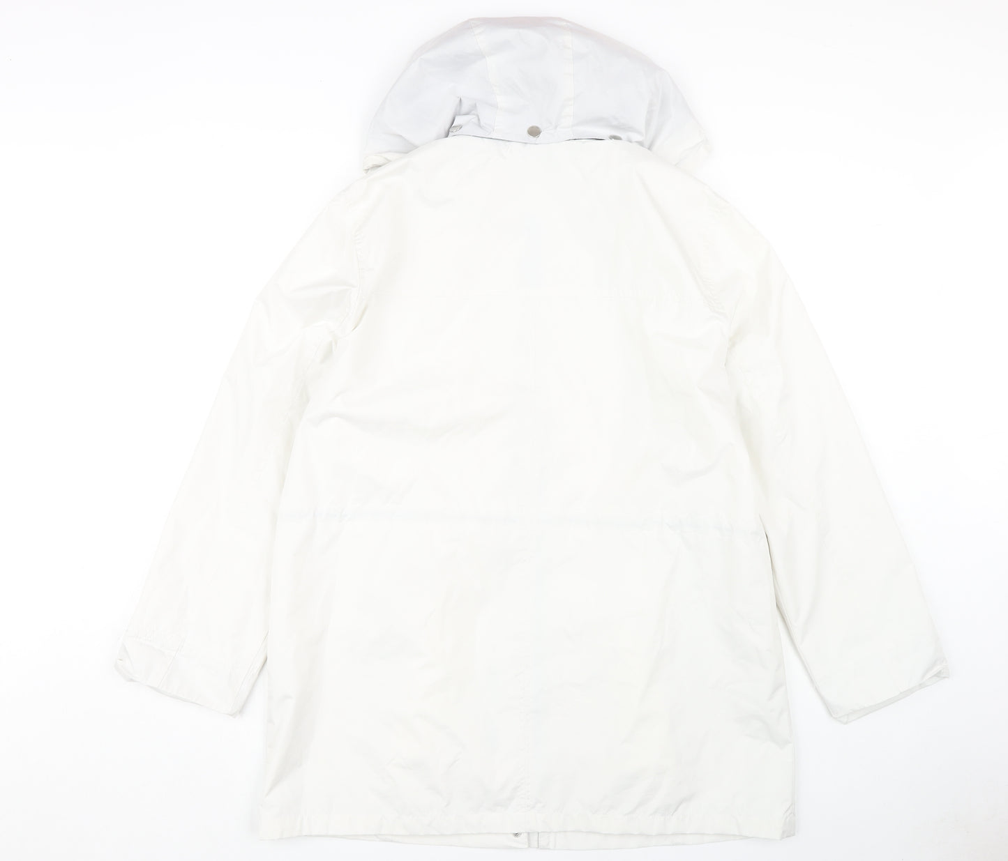Finesse Women's White Parka Jacket, Size 16, Hooded