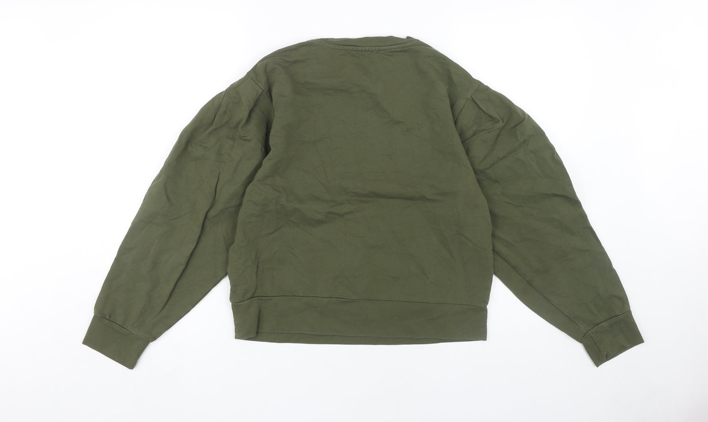 United Colors of Benetton Green Cotton Sweatshirt XS