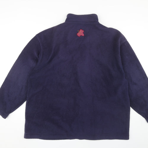 Tulchan Women's Blue Embroidered Fleece Jacket XL