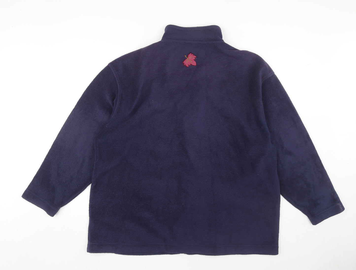 Tulchan Women's Blue Embroidered Fleece Jacket XL