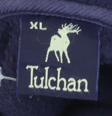 Tulchan Women's Blue Embroidered Fleece Jacket XL
