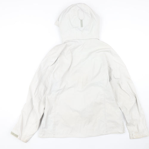 Decathlon Women's White Hooded Rain Coat Jacket L