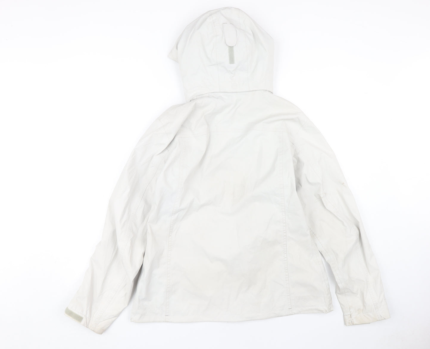 Decathlon Women's White Hooded Rain Coat Jacket L