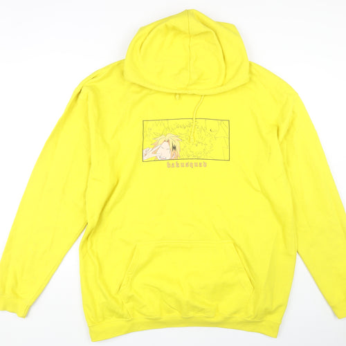 Kenyuniverse Men's Yellow 2XL Anime Graphic Hoodie
