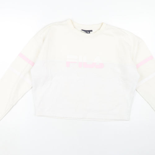 Fila Women's Large White Sweatshirt Pullover with Logo