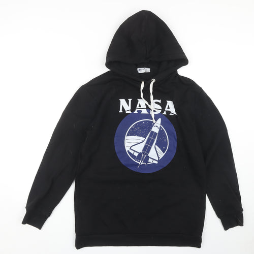 NASA Black Pullover Hoodie with NASA Logo for Unisex Adults
