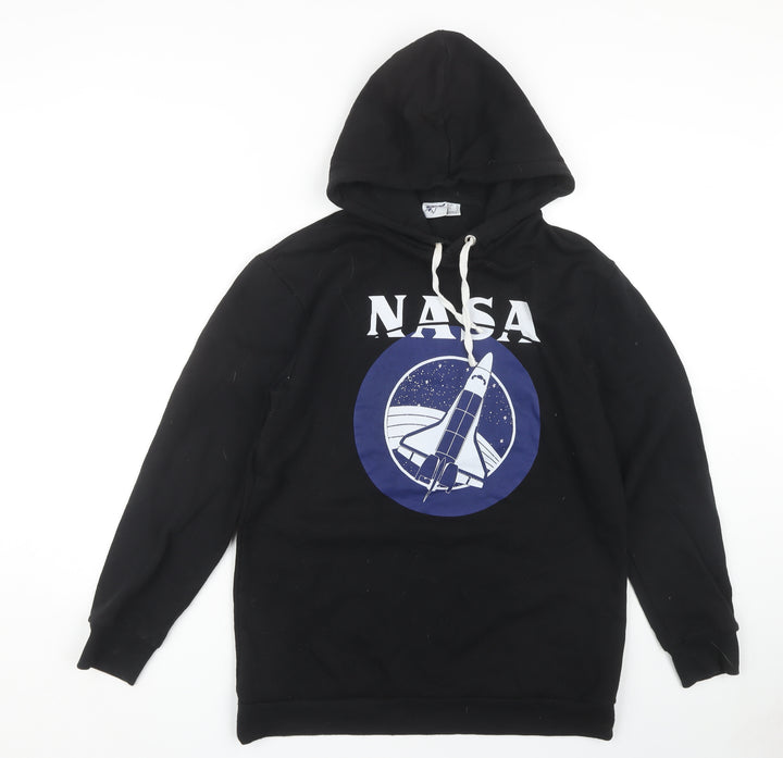 NASA Black Pullover Hoodie with NASA Logo for Unisex Adults