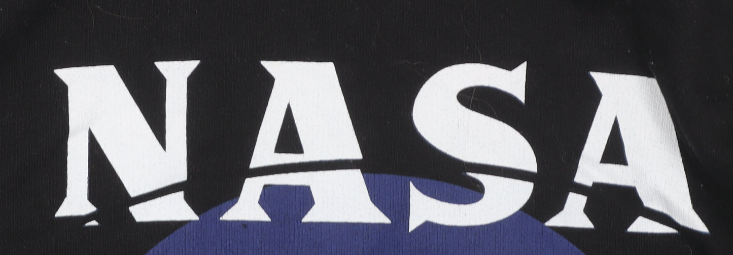NASA Black Pullover Hoodie with NASA Logo for Unisex Adults