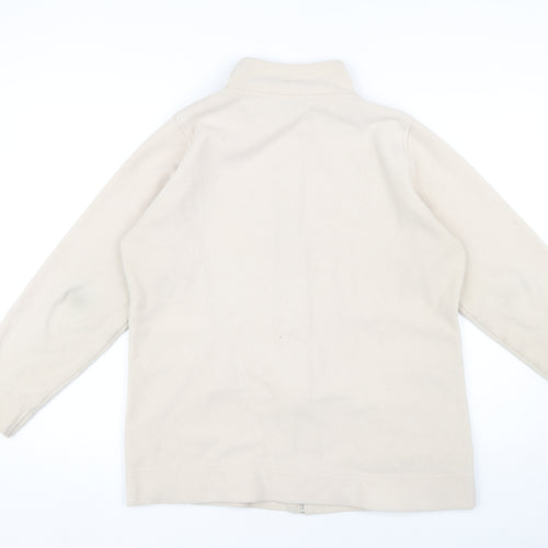 EWM Women's Beige Fleece Jacket M Casual Full Zip