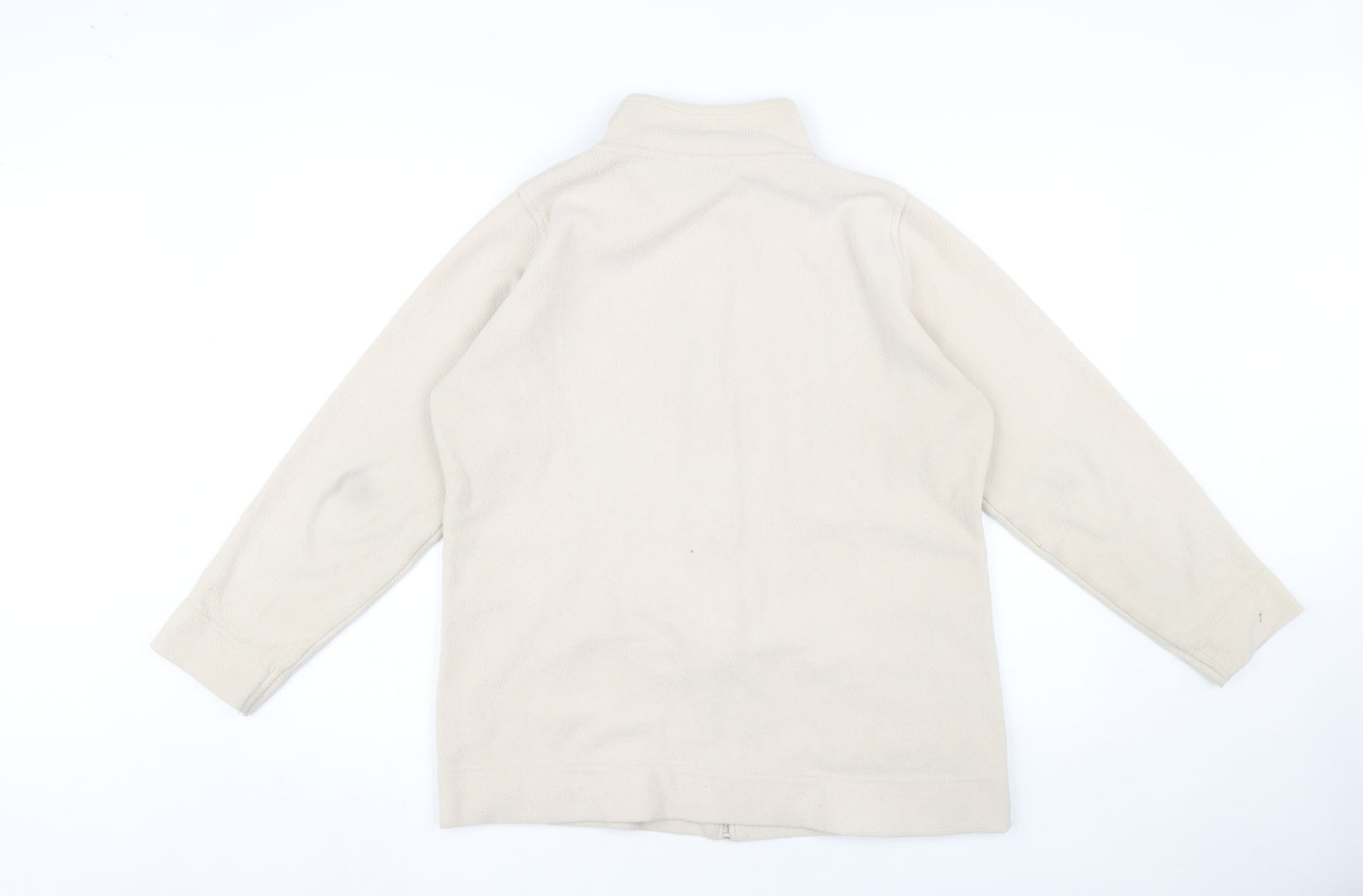 EWM Women's Beige Fleece Jacket M Casual Full Zip
