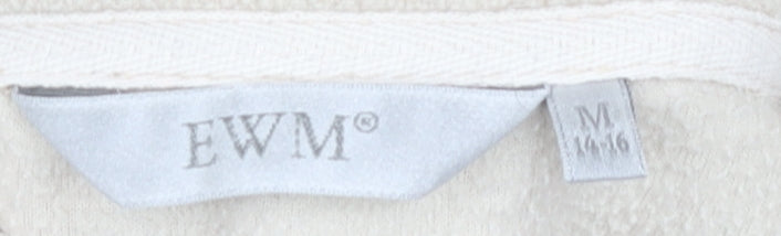 EWM Women's Beige Fleece Jacket M Casual Full Zip