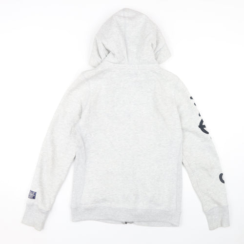 Superdry Women's Grey Full Zip Hoodie, M, Casual, Logo
