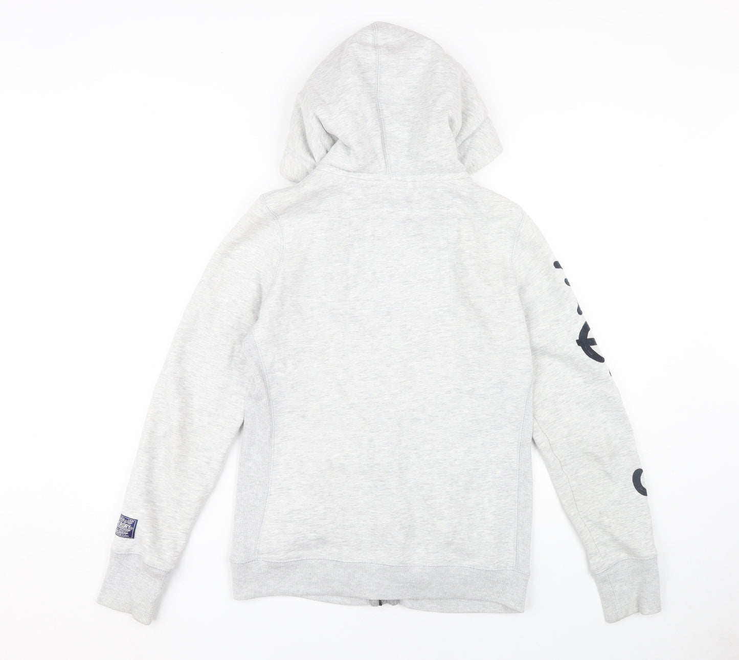 Superdry Women's Grey Full Zip Hoodie, M, Casual, Logo