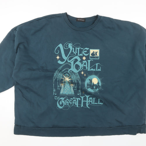 Harry Potter Unisex Blue 2XL Pullover Graphic Sweatshirt