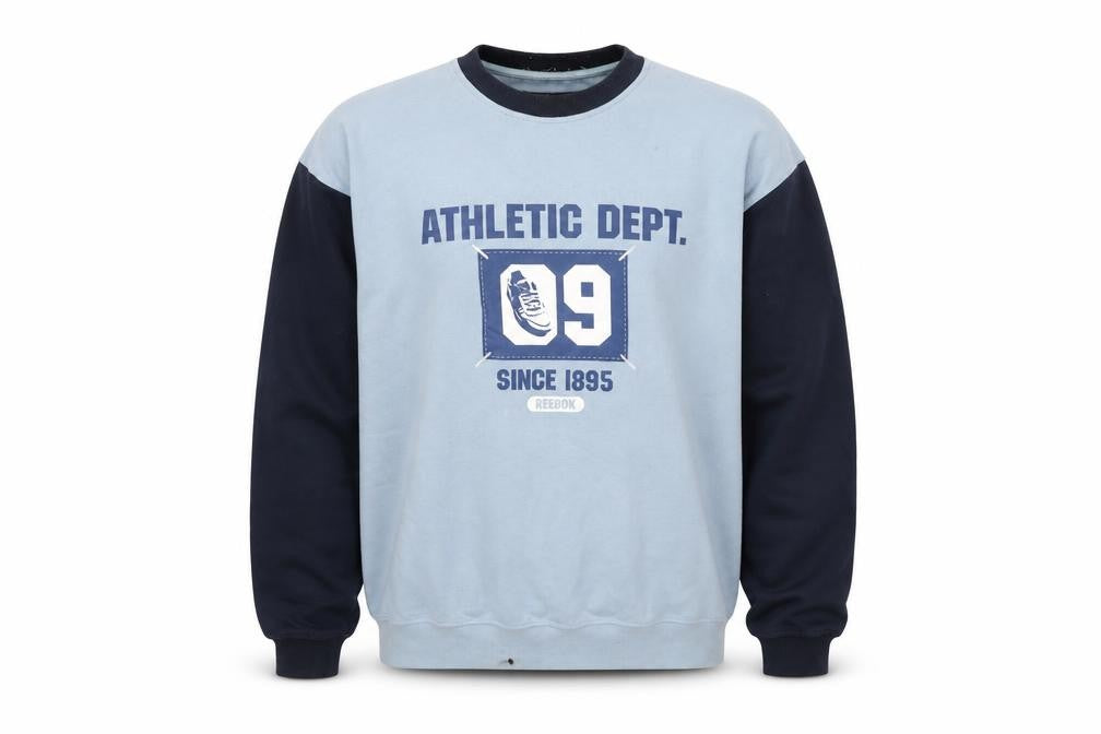 Front view of Reebok Men's Blue M Pullover Sweatshirt Crew Neck
