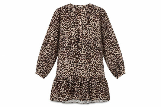 Front view of Hush Women's Animal Print Long Sleeve Dress
