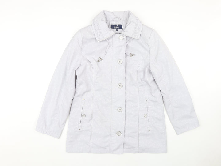Isle Women's White Mid-Length Jacket, Size 12