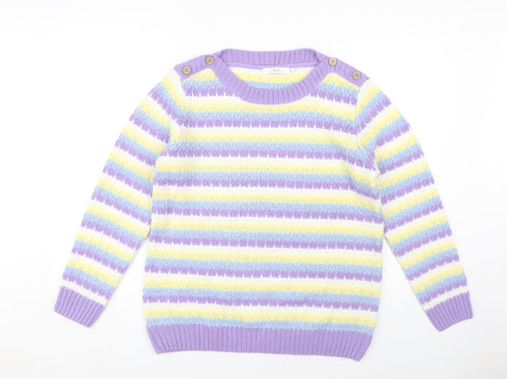 ISLE Women's Multicoloured Striped Jumper Size 12