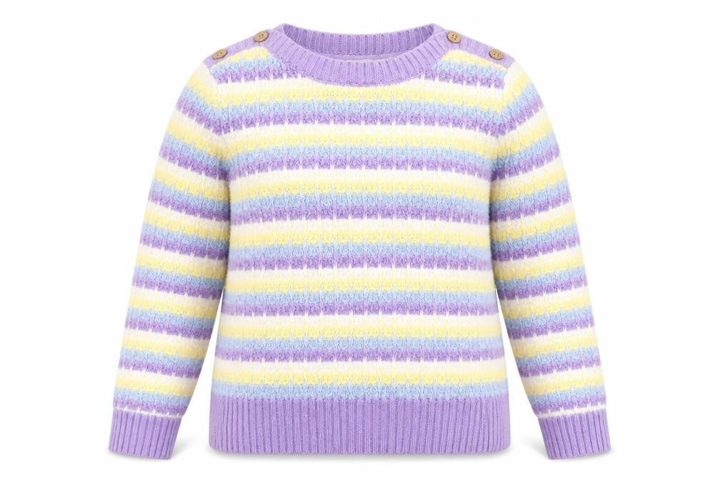 Front view of ISLE Women's Multicoloured Striped Jumper, size 12