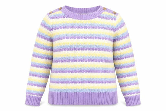 Front view of ISLE Women's Multicoloured Striped Jumper, size 12