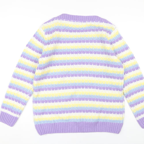 ISLE Women's Multicoloured Striped Jumper Size 12