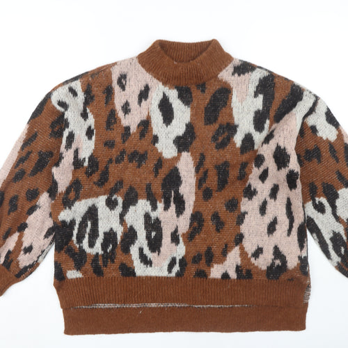 Vila Women's Brown Animal Print Pullover Jumper