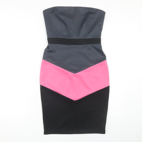 Paper Dolls Women Colourblock Strapless Dress Size 10
