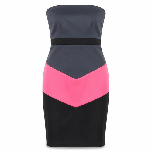 Paper Dolls Women Colourblock Strapless Dress Size 10