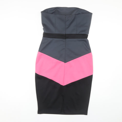 Paper Dolls Women Colourblock Strapless Dress Size 10